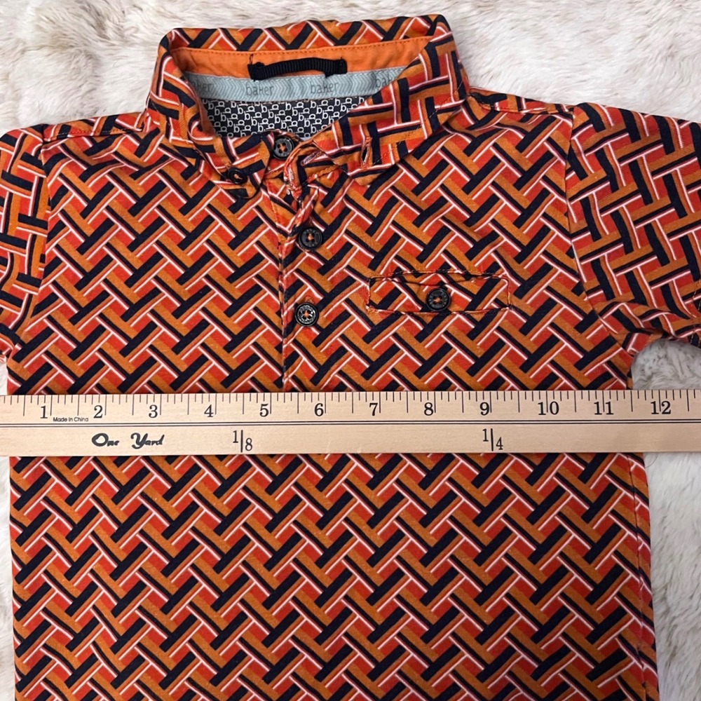 Baker by Ted Baker Toddler Boys Orange Cotton Designer Golf Polo Shirt 2-3 Years - Picture 5 of 10